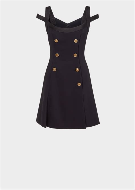 versace medusa button top stitch dress|versace sleeveless dress.